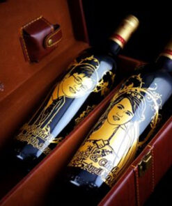 Double Bottle Artificial Leather Box with Wine Accessories