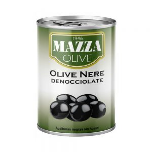 ITALY Mazza Black Olives - Pitted 意大利鹽水浸黑橄欖 ~ 397g Can