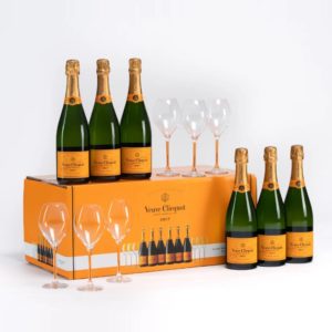 Veuve Clicquot Yellow Label Gift Set 6 Bottles + 6 Flutes